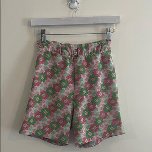 Vintage‎ Montgomery Ward Floral Shorts 1960s Pink Green Mod Neon Babydoll Funky